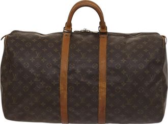 Louis Vuitton Keepall 55 Brown Canvas Travel Bag (Pre-Owned)
