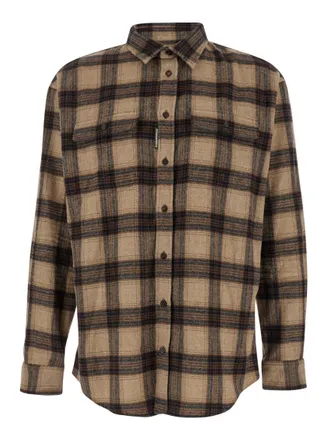 Dsquared2 Brown Relaxed Check Shirt