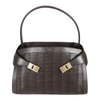 Ferragamo Woven Strap Handbag - female - Ferragamo - Handbags - Brown - ONE SIZE - Bags