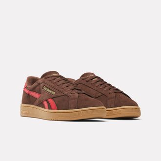 Reebok Classic Sneaker REEBOK CLASSIC CLUB C GROUNDS UK, Damen, Gr. 36,5, campusbraun, vectorrot, gum, Leder, Synthetik, Schuhe Sneaker