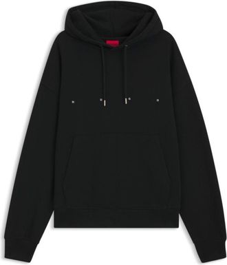 HUGO BOSS Cotton-terry hoodie with graphic print and embroidered logo