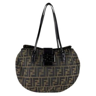 Fendi Pre-owned Shoulder Bags, female, Brown, Size: ONE SIZE Pre-owned Vintage Nylon Shoulder Bag