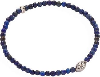 Alex and Ani Evil Eye Lapis Mini Stretch Bracelet in Blue at Nordstrom