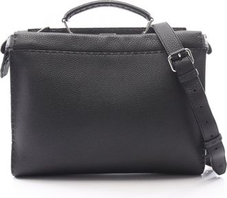 Fendi Peekaboo Black Leather Briefcase (Pre-Owned)