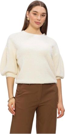 Ruby Tuesday Truien & Vesten, Dames, Beige, XS, Wol, Varri Ronde Hals Gebreide Trui