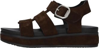 Shabbies Amsterdam Maro Bold Sandalen - Dames - Sandalen - Bruin - 38 EU - Leer - Schoenen