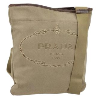Prada Pre-owned Vintage Schoudertas - Dames - Pre-owned - Beige - Maat: ONE Size Leer