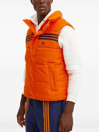 adidas 3-Stripes padded gilet - men - Elastane/Polyester/Elastane/Polyester/Polyurethane - L - Orange