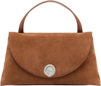 Coccinelle Nikla Suede Bimaterial Large - Dames - Handtassen - Bruin - ONE Size - Leer - Tassen