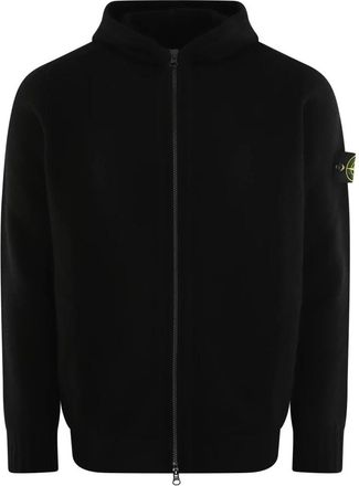 Stone Island Zip-Through Sweatshirt - Heren - Vesten met rits - Zwart - XL - Katoen - Hoodies & sweatvesten