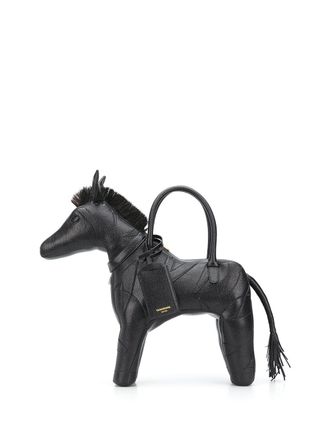 Thom Browne Borsa a forma di zebra in pelle di vitello - Nero