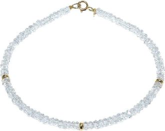 Jewelmak 14K White Topaz Bracelet
