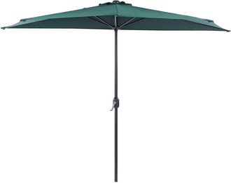 Beliani Beliani - Sombrilla De Poli&eacute;ster Verde Negro 270 Cm Semicircular Sombra Moderno Galati