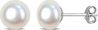 Delmar Sterling Silver Cultured Freshwater Pearl Stud Earrings in White at Nordstrom Rack
