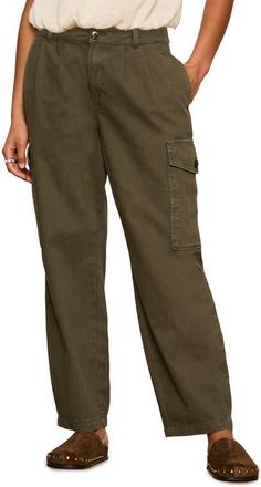 Sanctuary Reunion Pleated Cargo Pants in Green at Nordstrom, Size 24