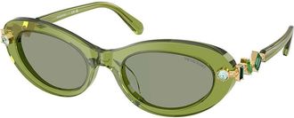 Swarovski SK6042 3002/2 Womens Sunglasses Green Size 53