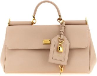 Dolce & Gabbana Tassen, Dames, Roze, ONE Size, Katoen, My Sicily Handtas