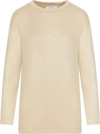 Max Mara Pure Beige Zijde & Nylon Sweatshirt - Dames - Sweatshirts - Beige - XS - Nylon - Hoodies & sweatvesten