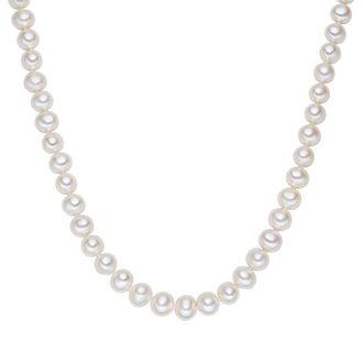 Lulu & Jane Womens luluandjane Female Fresh Water Cultured Pearl(s) Necklace - White Sterling Silver - One Size