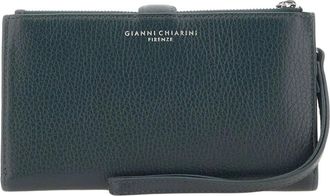 Gianni Chiarini Dollaro Portemonnee - Dames - Clutches - Groen - ONE Size - Leer - Tassen