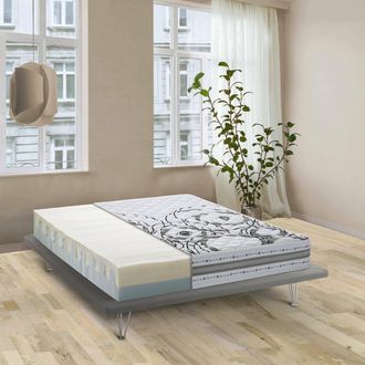 Dmora Dmora - Colch&oacute;n Doble Dmelos, Colch&oacute;n Viscoel&aacute;stico Y Waterfoam, 100% Made In Italy, Anti&aacute;caros E Hipoalerg&eacute;nico, 160x190h22cm