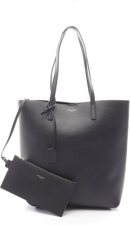 Saint Laurent Black Leather Shopping Bag Tote Bag (Pre-Owned)