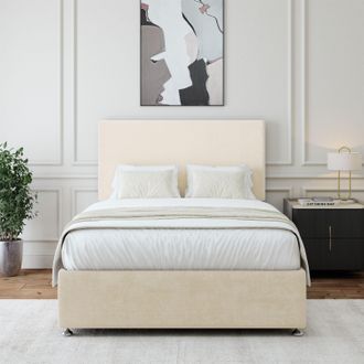 Bedmaster Luxury Velvet Divan Base in Natural | Size: Small Double