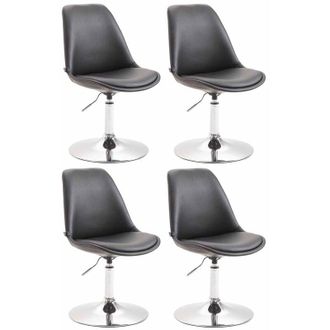 Clp Clp - Set De 4 Sillas Lounge Maverick En Polipiel Negro Cromado