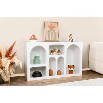 Dmora Dmora - Aparador Bellatrix, Buf&eacute; De Sal&oacute;n, Aparador De Sal&oacute;n, Despensa De Cocina, 120x37h74 Cm, Blanco, Con Embalaje Reforzado