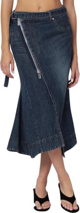 sacai Gonna Tubino - Dames - Spijkerrokken - Blauw - M - Katoen - Rokken
