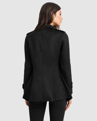 Belle & Bloom Bad Girl Wool Blend Moto Coat