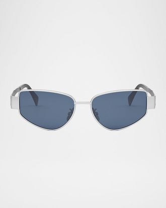Celine Mens Triomphe Metal Cat-Eye Sunglasses
