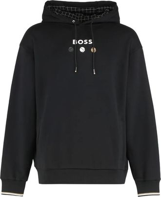BOSS Felpa con cappuccio e logo - Nero