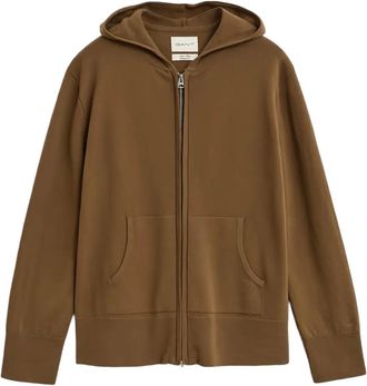 GANT Jack met capuchon en rits - Bruin