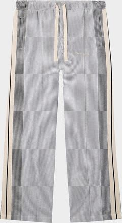 Palm Angels Men & apos;s Classic Logo Gingham Seersucker Track Pants
