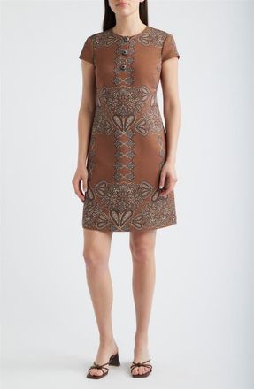 Vince Camuto Paisley Print Shift Dress in Brown Multi at Nordstrom, Size 16