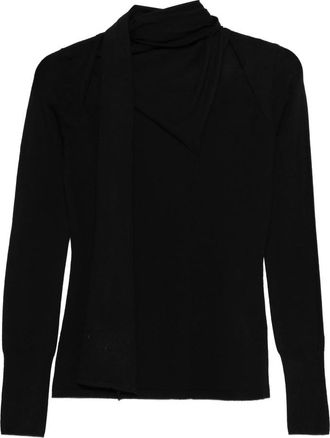 Mark Kenly Domino Tan Scarf-detail Sweater