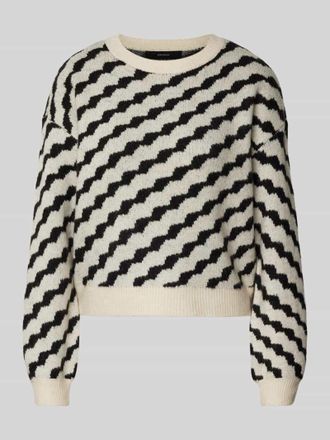 Vero Moda Strickpullover mit diagonalem Streifenmuster Modell LARA in Beige, Gr&ouml;&szlig;e XL