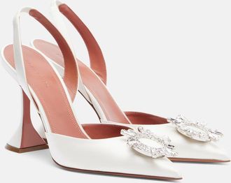 Amina Muaddi Begum 70 satin slingback pumps
