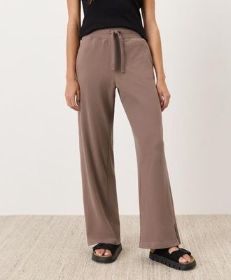 Pact Organic Cotton CloudKnit Wide Leg Pant in Deep Taupe at Nordstrom, Size Xx-Large
