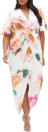 City Chic Braelynn Floral Print Maxi Dress in Garden Party at Nordstrom, Size Xxxs