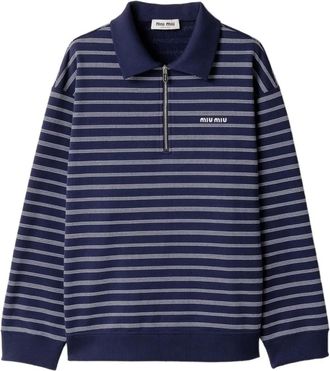 Miu Miu Polo a righe - Blu