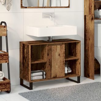vidaXL Mobile da Bagno Legno vecchio 80 x 33 x 60 cm Legno multistrato - Vidaxl