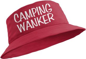 Generic Funny Camping Bucket Hat Camping Wanker (UK, Alpha, L, Red)