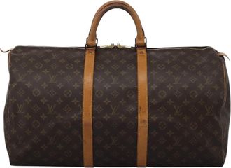 Louis Vuitton Keepall 55 Brown Canvas Travel Bag (Pre-Owned)