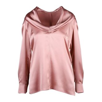 Dolce & Gabbana Blouses, female, Pink, Size: M Blusa in Satin