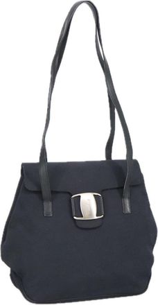 Ferragamo Vala Shoulder Bag Canvas Canvas Bag (Pre-Owned)