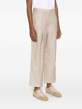 Brunello Cucinelli Brunello Cucinelli Womens Linen Trousers - Nude - Size EU 38 (Womens)