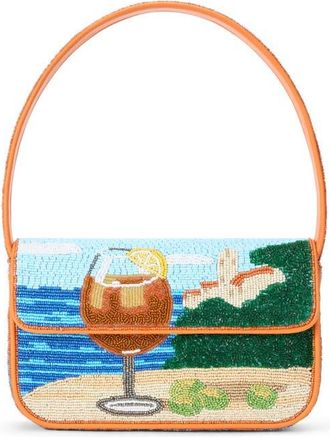 Staud Tommy Beaded Shoulder Bag in Sunset Spritz at Nordstrom