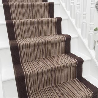Runrug Stair Runner Carpet - Durable, Non-Slip, 5.4mm - Carnaby in Brown | Size: 66 cm x 690 cm